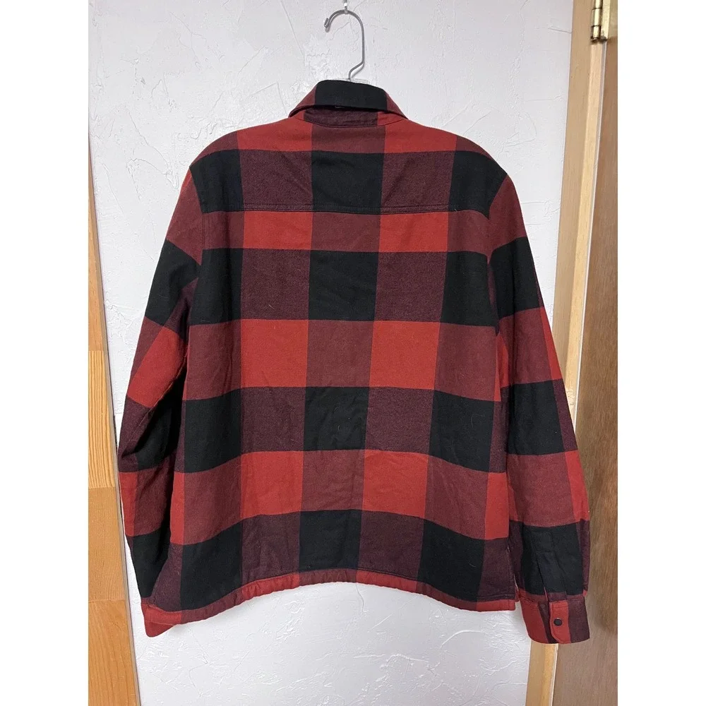 5.11‎ Tactical Mens Red Black Buffalo Check Sherpa Lined Flannel Shirt Jacket M